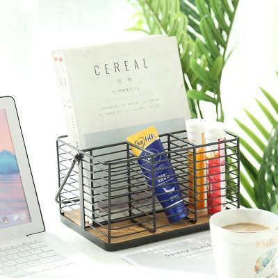 China Nordic Sustainable Steel Basket Household Bathroom Sundries Basket for sale