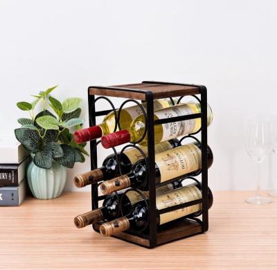 China Sustainable Steel Wine Bottle Storage Rack Restaurant Bar Display Rack for sale