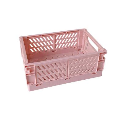 China Cosmetic Foldable Collapsible Foldable Stand Home Organizer Crate Container Sundries Basket Storage Organizer Case for sale