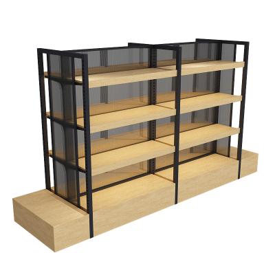 China Store Display Stand Tobacco And Liquor Supermarket Shelves Grocery Metal Glass Sore Display Racks for sale