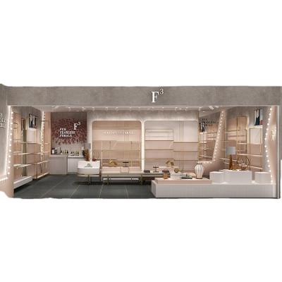 China Modern Showroom Low Power Design Shopping Mall Gold Bag Shoes Show Rack Wall Mounted Multi-Layer Shelf for sale