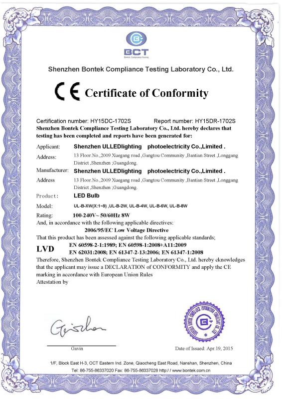 CE-LVD - Shenzhen Ulledlighting Photoelectricity Co., Ltd.