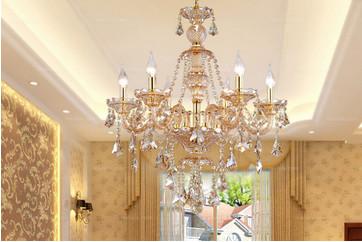 China E14 Decoration Six Pendent Crystal Ceiling Lamps For Living Room for sale