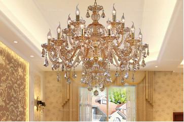 China 400mm Chain Extravagant Crystal Ceiling Lamp Fifteen Pendencies for sale