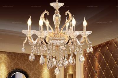 China European Style Zinc Alloy Six Heads Crystal Ceiling Lamp ∅630*H560MM for sale