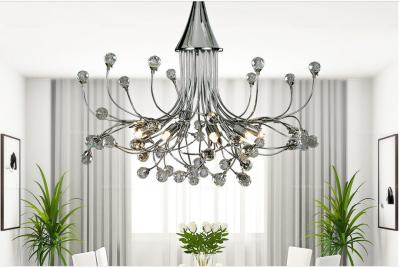 China Modern Style G9 Iron Crystal Ceiling Lamp 1000MM Adjustable Chain for sale