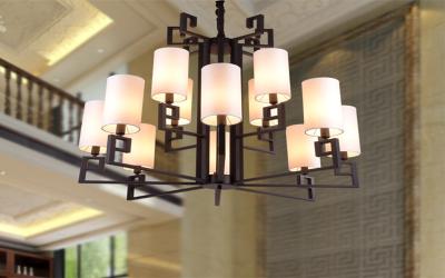 China E14 Iron And Frabics 960 * 800mm Led Lights Chandelier 15kg 6 / 12 Heads for sale