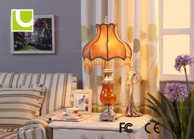 China Funky Orange Crystal Drop Luxurious Table Lamps For Hotel / Residential for sale