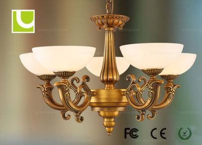 China Retro Copper Decorative 5 PCS E27 LED Chandelier Lights For Hotel / Villa for sale