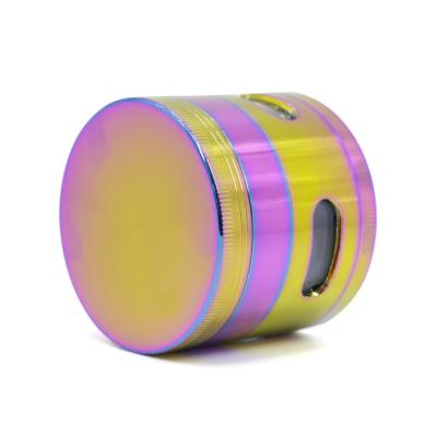 China CNC Shape Teeth OEM Colored Side Window Zinc Alloy Diamond Herb Grinder for sale