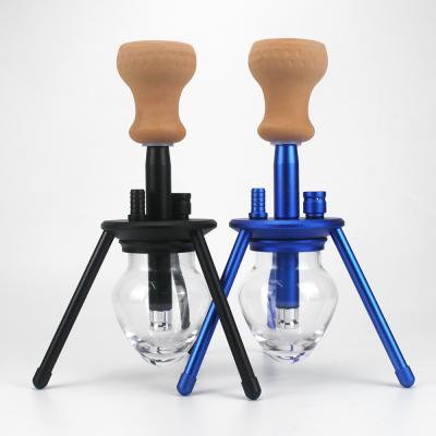 China Hot Selling Custom Made Shisha Smoking Hookah Set Tripod Glass Style Shisha Acrylic Hookah Without Tray for sale