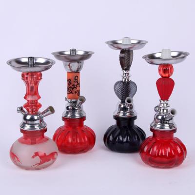 China Hot Customized Shisha Factory Outlet Smoking Hookah Finished Black Red Glass Set Color Shisha Hookah for sale