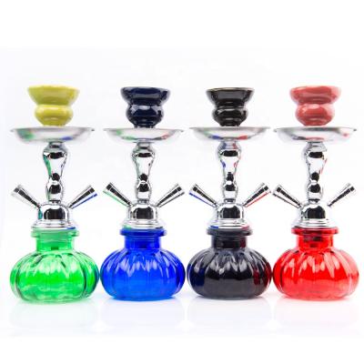 China Shisha Stock Portable Shisha Hookah Shisha Hookah Mini Two Hose Smoking Acrylic Pumpkin for sale