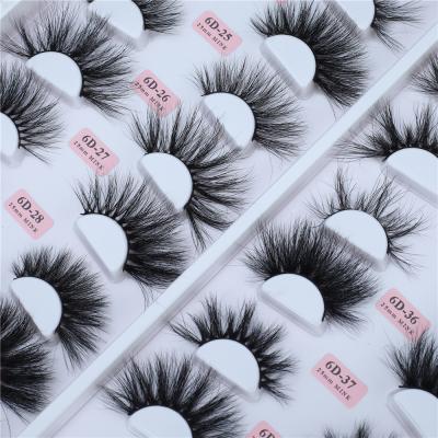 China 25-30 Periods Thick Curly Natural Reusable 8D Eyelashes And 27mm Extra Long Mink Lashes For Lady Wearing Daily for sale