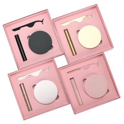 China Cruelty-free/25-30 times own brand 8d 6 magnet lashes private label magnetic false eyelashes 3d eyelash set with eyeliner for sale