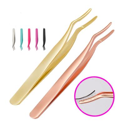 China Long Lasting Sharp Eyelash Extension Tweezers , Volume Extension Grafted Tweezers for sale