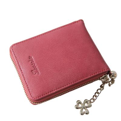 China Factory Price RFID Coin Pinch Fashionable Cowhid Leather Lady Short Wallets Card Holder for sale