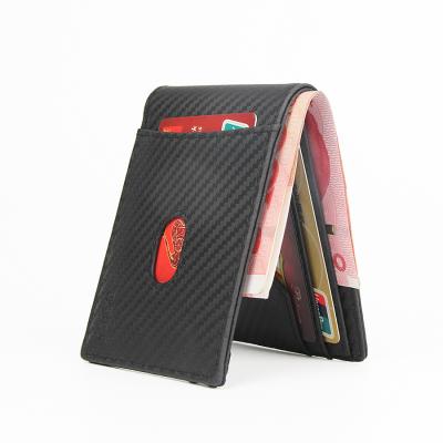 China Slim Faux Leather RFID Blocking Minimalist Front Pocket Wallets and Card Holders for Men and Women for sale