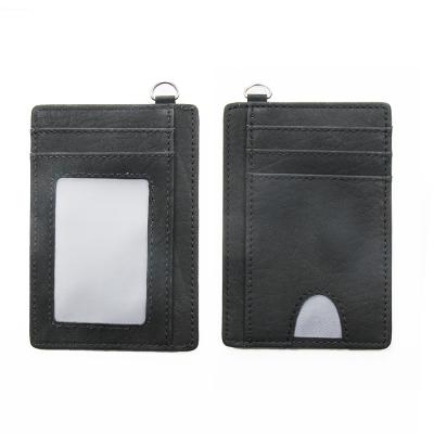 China Slim Leather RFID Wallet Credit Cards Case Sleeve Card Holder with ID Window for Men and Women for sale