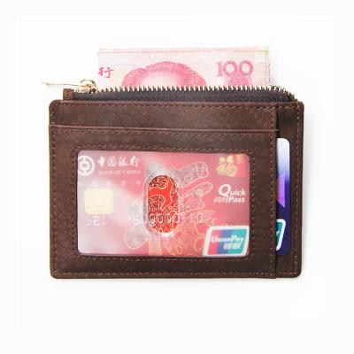 China Women's Slim RFID Credit Card Holder Mini Front Pocket Wallet Coin Purse Key Chain for sale