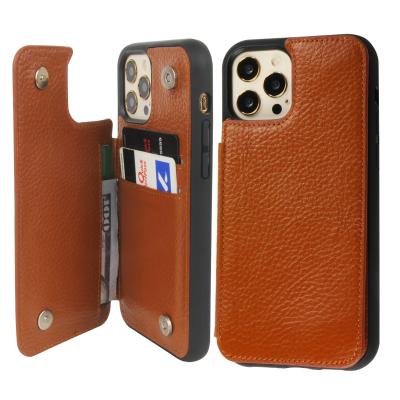 China Custom Anti-Drop Factory OEM iPhone 12 Wallet Case With RFID Card Holder Leather Shockproof Back Flip Cover The Real Kickstand TITILT for sale