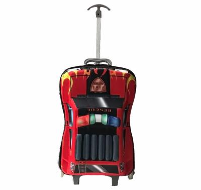 China Car Shape Durable EVA Kids Rolled Backpacks Trolley School Bag For Kids for sale