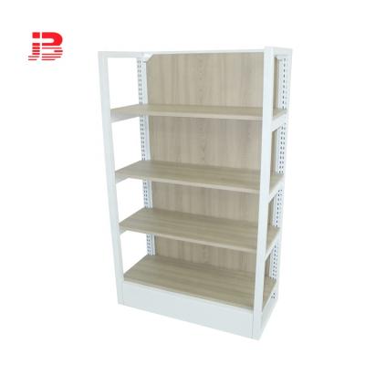 China Shop Shelf Gondola Rack Corrosion Protection Customized Wooden Display Stand For Pharmacy for sale