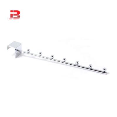 China Straight Iron Chrome Square Tube Wire Hook OEM Customized Display Hook With Beads for sale