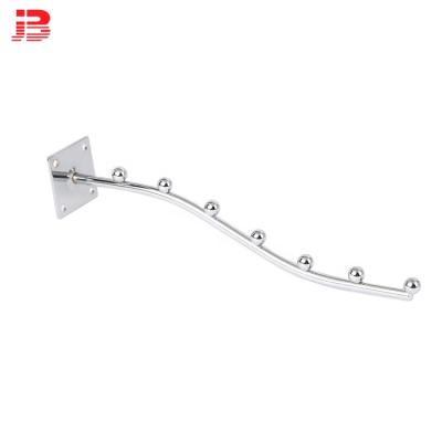 China Wall Mounted Clothing Display Display Iron Metal Chrome Waterfall Hanging Hook for sale