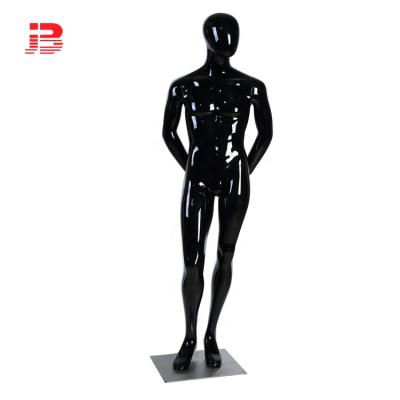 China Wholesale Customized Full Body Muscle Man Mannequin Shiny Black Color Fiberglass for sale