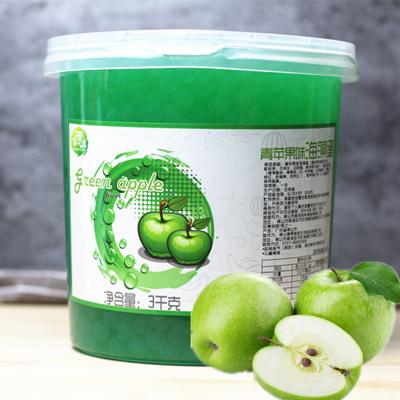 China Green Apple Popping Boba, Taiwan Bubble Tea Popping Boba Round for sale