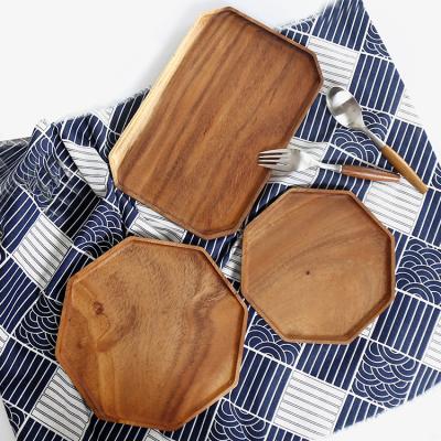 China Sustainable Wooden Pizza Serving Dish Pizza Rectangular Dining Table Dessert Decoration Cafe Christmas Dish Set for sale