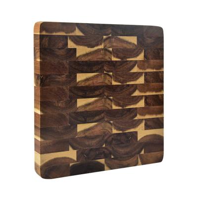 China New End Viable Grain Block Acacia Wood Butcher China Chop Cutting Board for sale