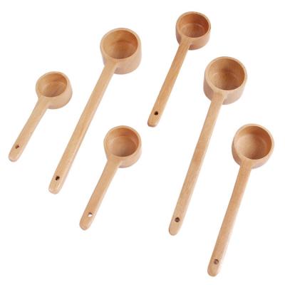 China Cheap Viable Beech Kitchen Spoon Wooden Scoop For Craft, Spoon With Wooden Hole for sale