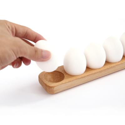 China Sustainable Custom Wholesale Wooden Egg Food Storage Rack For 6pcs Eggs for sale