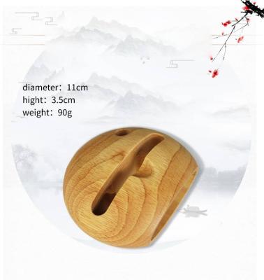 China Nature Bamboo Desktop Round Shape Wooden Bamboo Mobile Stand Display Cell Phone Sound Amplifier for sale