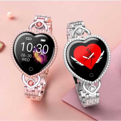 China Touch Screen Ladies Watch T52s Blood Pressure Heart Rate IP68 Waterproof Metal Sports Smartwatch Fitness Wristband Gift for sale