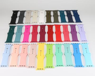 China Breathable silicone for applewatch 5 iwatch 6 44mm 40mm apple watch strap band 4 3 2 1sports strap wrist strap watch bands 42mm 38mm for sale