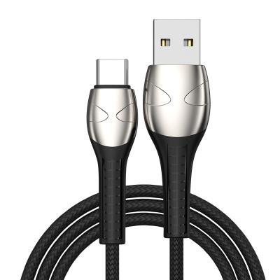 China two color injection data cable usb c data cable zinc alloy nylon tipo c OEM factory custom design newest black braid usb c data cable for sale