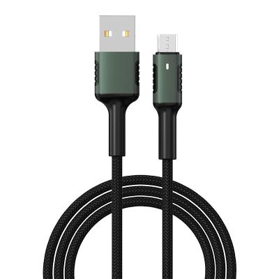 China Free Shipping MP3/MP4 Player 1M Nylon Braided Aluminum Alloy Led Cable Micro Charging USB Cable Data Buy Micro USB Data Cables For Android for sale