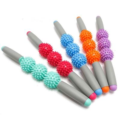 China Hot Sale ODM OEM PP Yoga Stick Wholesale Spike Ball Relax Muscle Relax Roller Massager Stick for sale