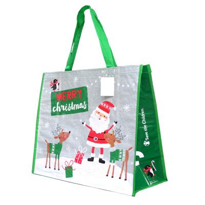 China Waterproof Custom Shopping Bag Merry Christmas PP Woven Gift Bag Decoration Cheap Bag for sale