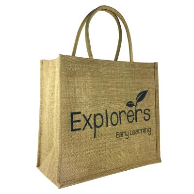 China Goods Wholesale Personalized Durable Eco Friendly Biodegradable Reusable Jute Grocery Packaging Shopping Bags for sale