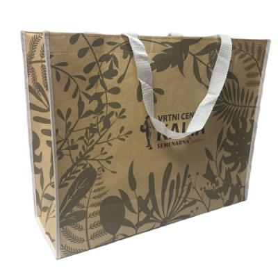 China Reclycled Customized Laminated Reusable Non Woven Bag Product Kraft Paper Online Eco-Friendly Shopping Bags For Groceries for sale