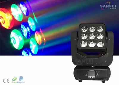 China RGBW 4 in1 Matrix LED Beam Moving Head Light 9 X 10W 240V 60Hz for sale