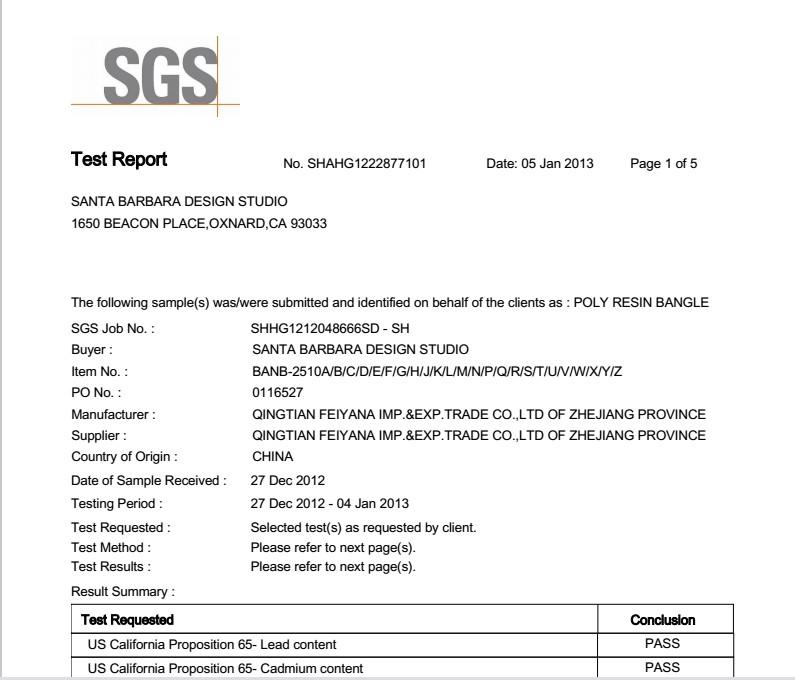 SGS - Sunred manufactory limited