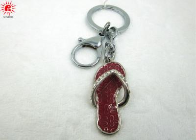 China Antique Metal Red Shoe Keychains Custom Printed Key Ring Holders for sale