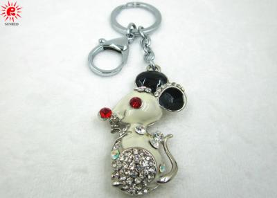 China Cute Mickey Mouse Diamond Keychain Holder , Handmade / Eco-Friendly for sale