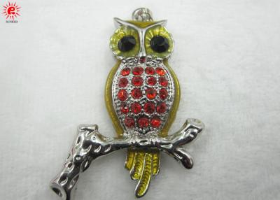 China Cute Owl Shaped Pendant Charms With Rhinestones , Keychain Pendant for sale