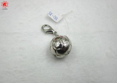 China Pretty Silver Football Metal Pendant Charms For Keychain , Eco-Friendly for sale